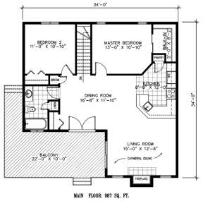 Floorplan 1 for House Plan #1785-00118
