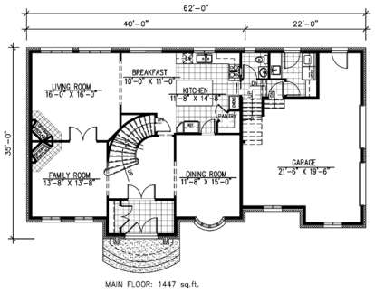 Floorplan 1 for House Plan #1785-00121