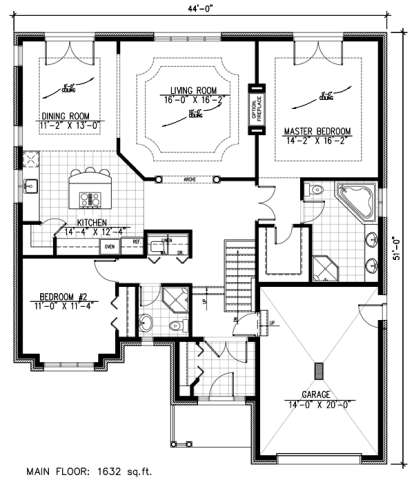 Floorplan 1 for House Plan #1785-00126