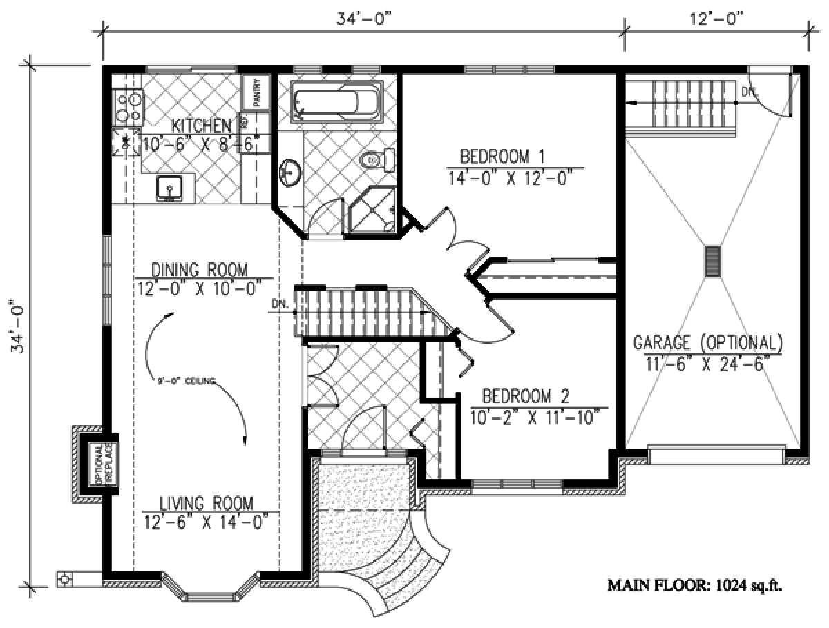 Floorplan 1 for House Plan #1785-00134