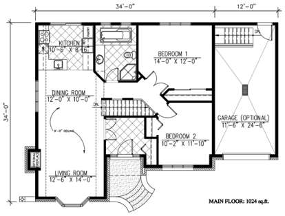 Floorplan1 for House Plan #1785-00134