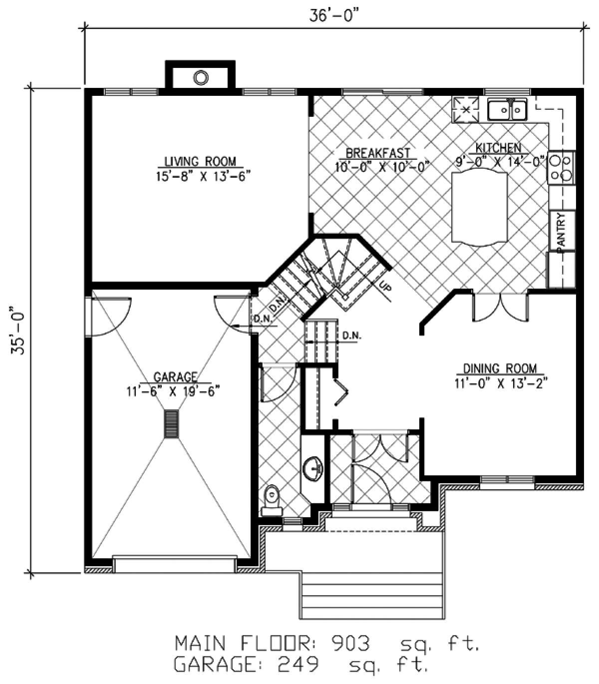 Floorplan 1 for House Plan #1785-00140