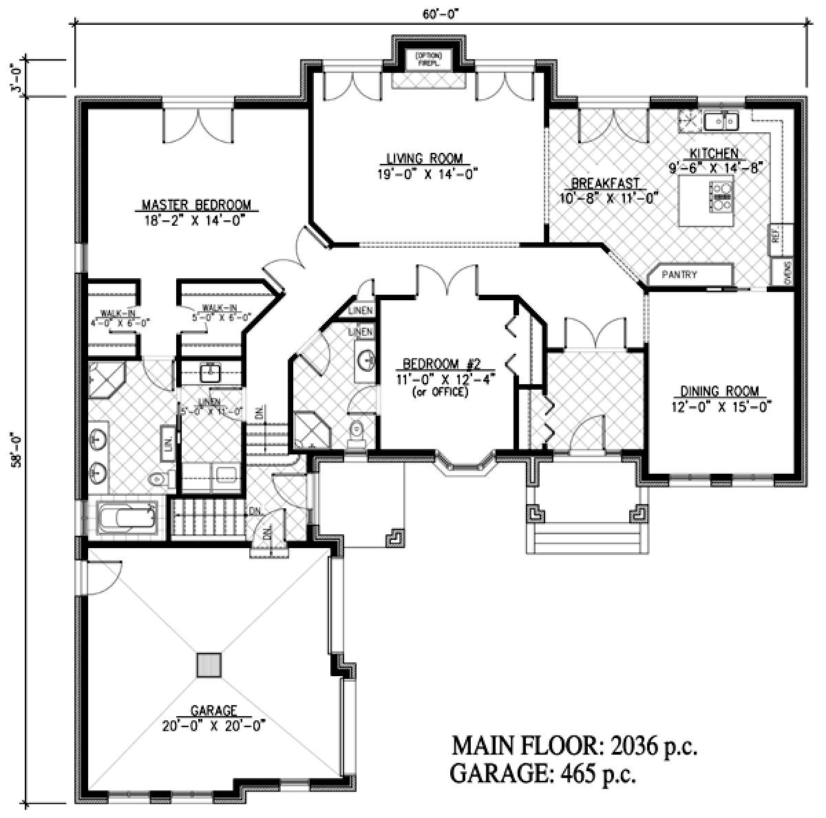 Floorplan 1 for House Plan #1785-00141