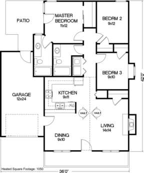 Floorplan for House Plan #036-00007