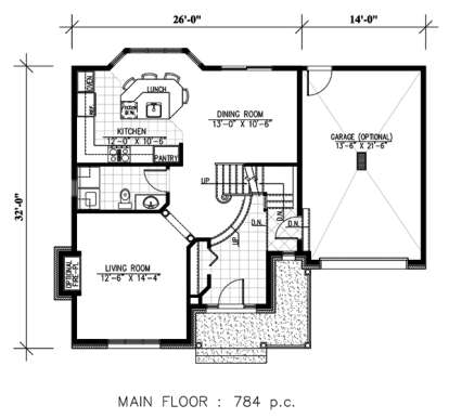 Floorplan 1 for House Plan #1785-00155