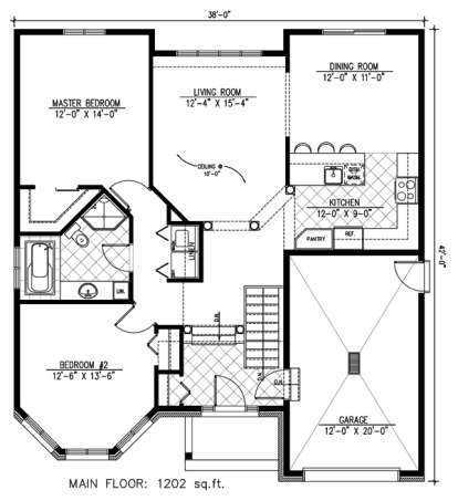 Floorplan 1 for House Plan #1785-00157