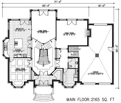 Floorplan 1 for House Plan #1785-00166