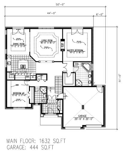 Floorplan 1 for House Plan #1785-00168