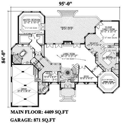 Floorplan 1 for House Plan #1785-00170