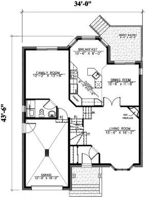 Floorplan 1 for House Plan #1785-00184