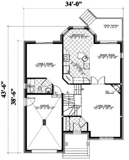 Floorplan 1 for House Plan #1785-00187