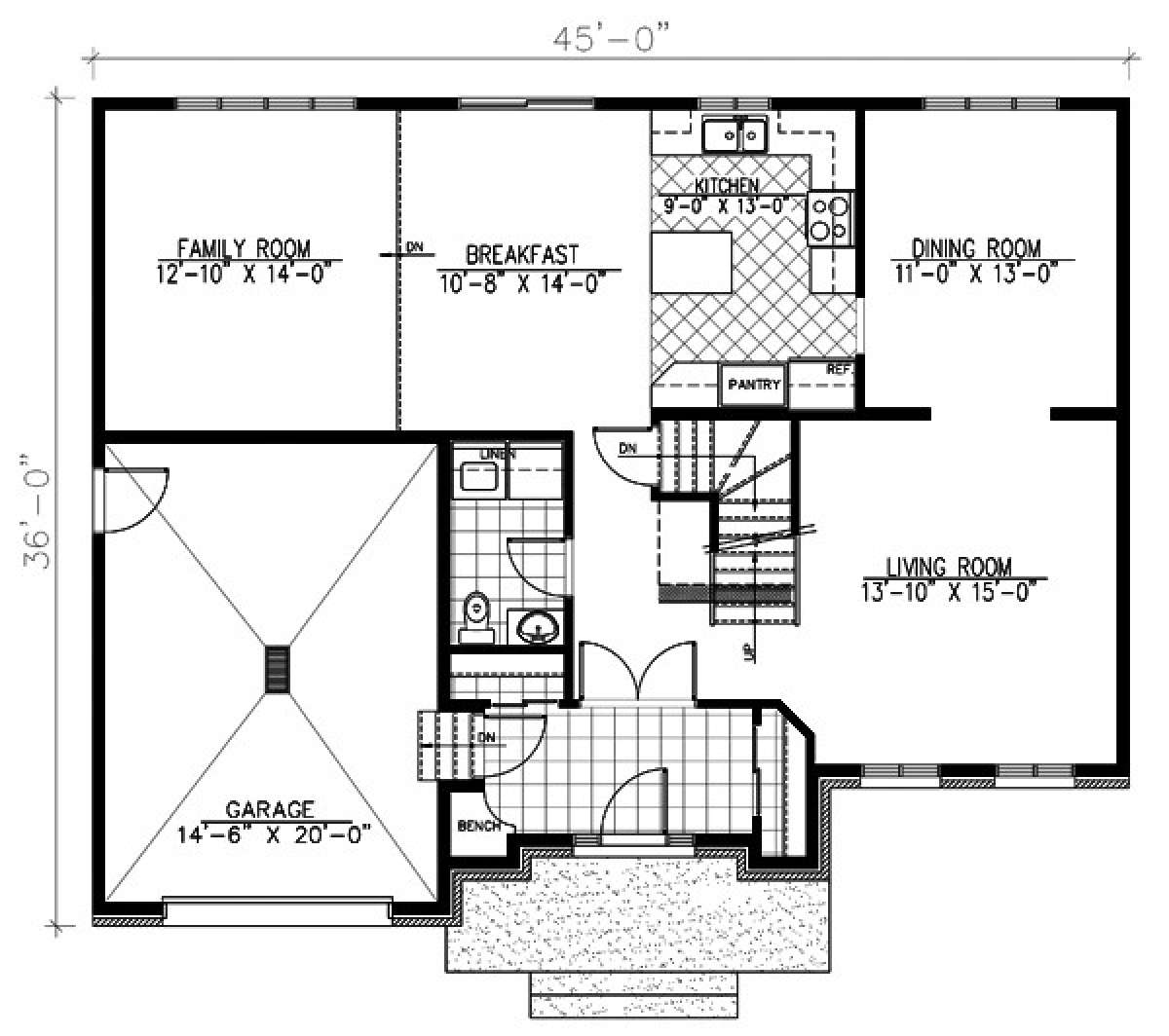 Floorplan 1 for House Plan #1785-00189