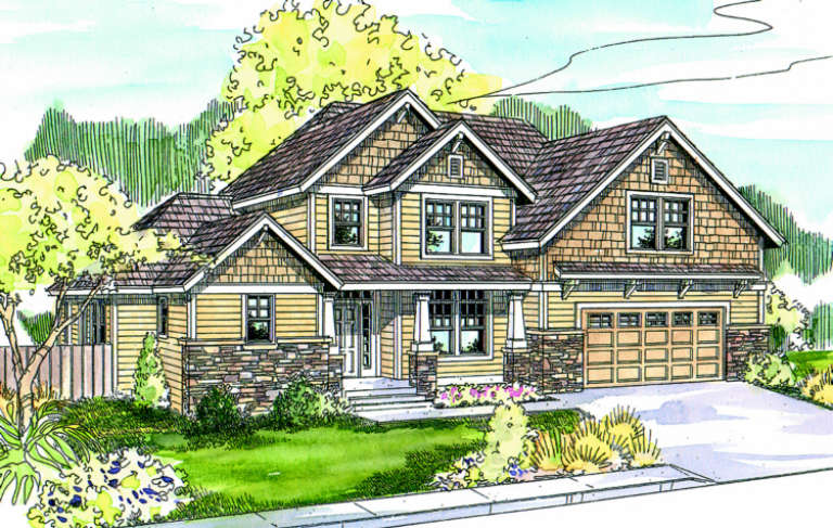 Craftsman House Plan #035-00301 Elevation Photo