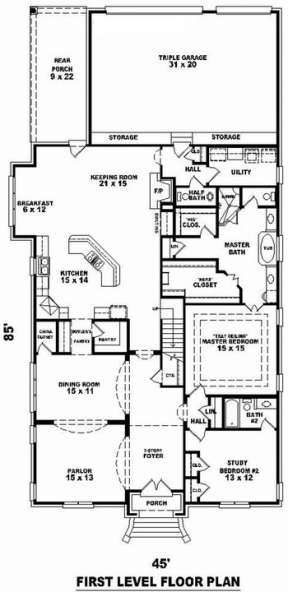 Floorplan 1 for House Plan #053-01805