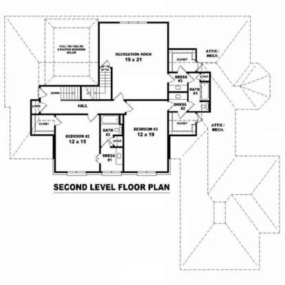 Floorplan 2 for House Plan #053-01809