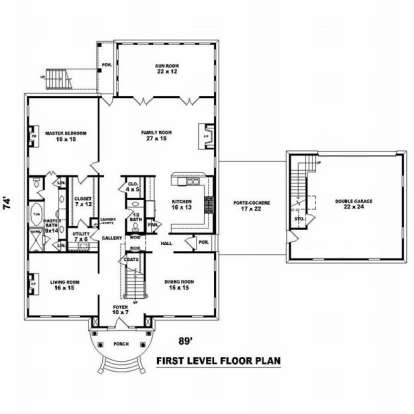 Floorplan 1 for House Plan #053-01811