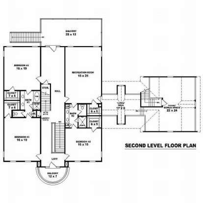 Floorplan 2 for House Plan #053-01811