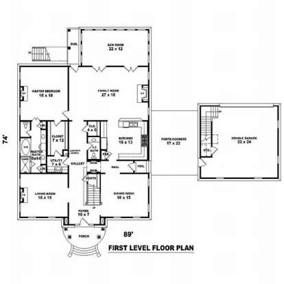 Floorplan 1 for House Plan #053-01812