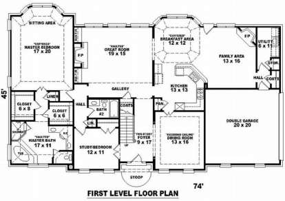 Floorplan 1 for House Plan #053-01813