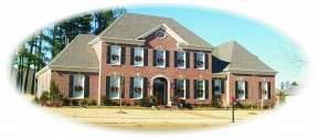 Colonial House Plan #053-01819 Elevation Photo
