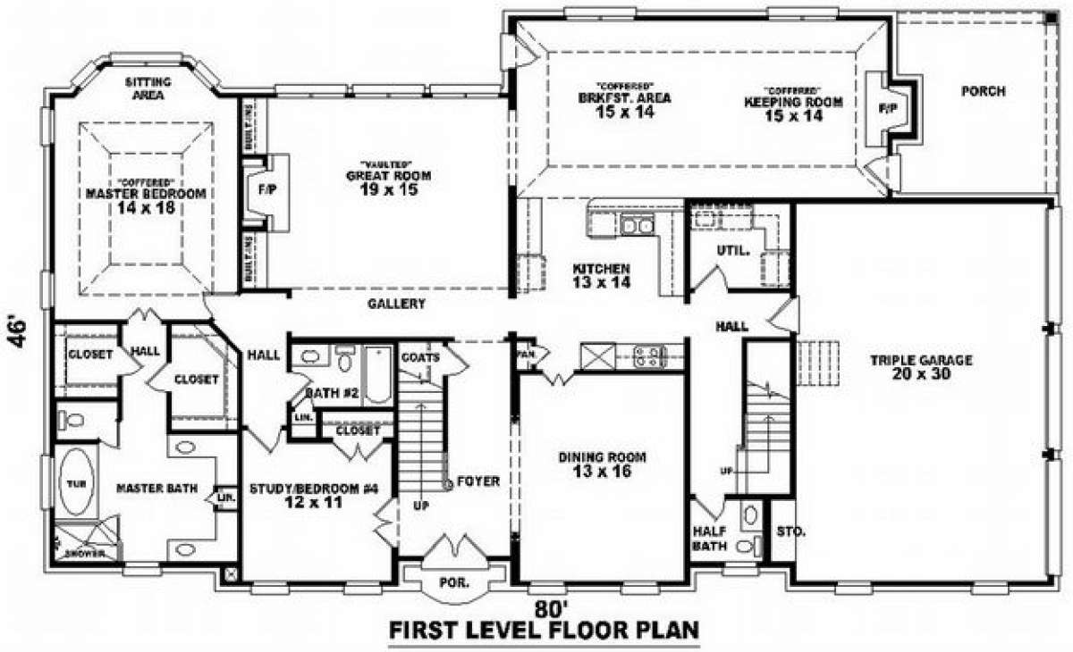 Floorplan 1 for House Plan #053-01819