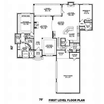 Floorplan 1 for House Plan #053-01826