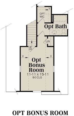 Optional Bonus Room for House Plan #009-00080