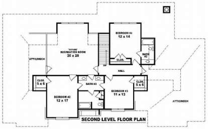 Floorplan 2 for House Plan #053-01830