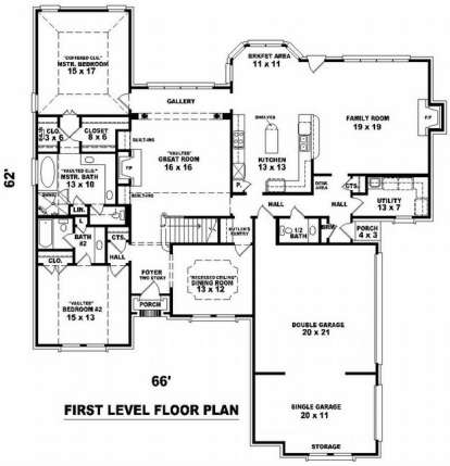 Floorplan 1 for House Plan #053-01831