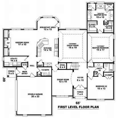 Floorplan 1 for House Plan #053-01832