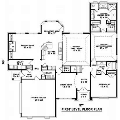Floorplan 1 for House Plan #053-01833