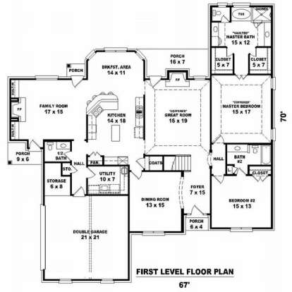 Floorplan 1 for House Plan #053-01837