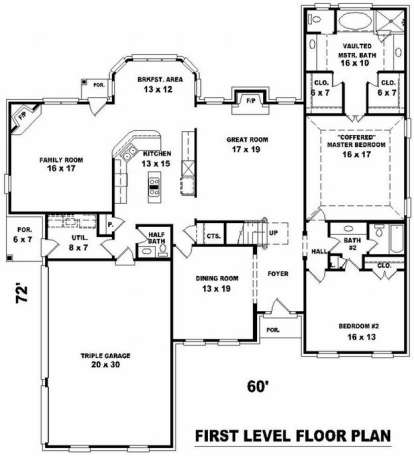 Floorplan 1 for House Plan #053-01839