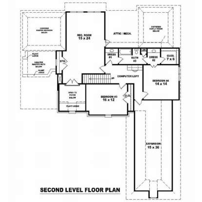 Floorplan 2 for House Plan #053-01840