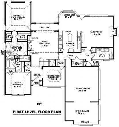 Floorplan 1 for House Plan #053-01843