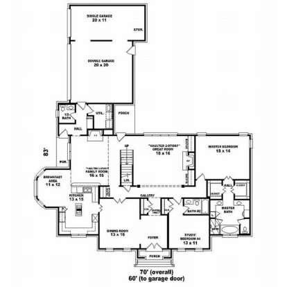 Floorplan 1 for House Plan #053-01846