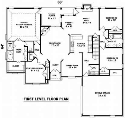 Floorplan 1 for House Plan #053-01849