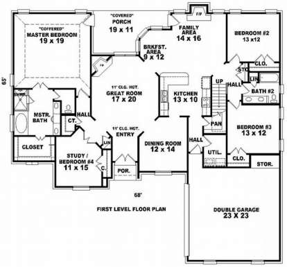 Floorplan 1 for House Plan #053-01850