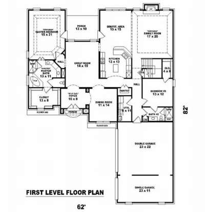 Floorplan 1 for House Plan #053-01853