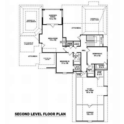 Floorplan 2 for House Plan #053-01853