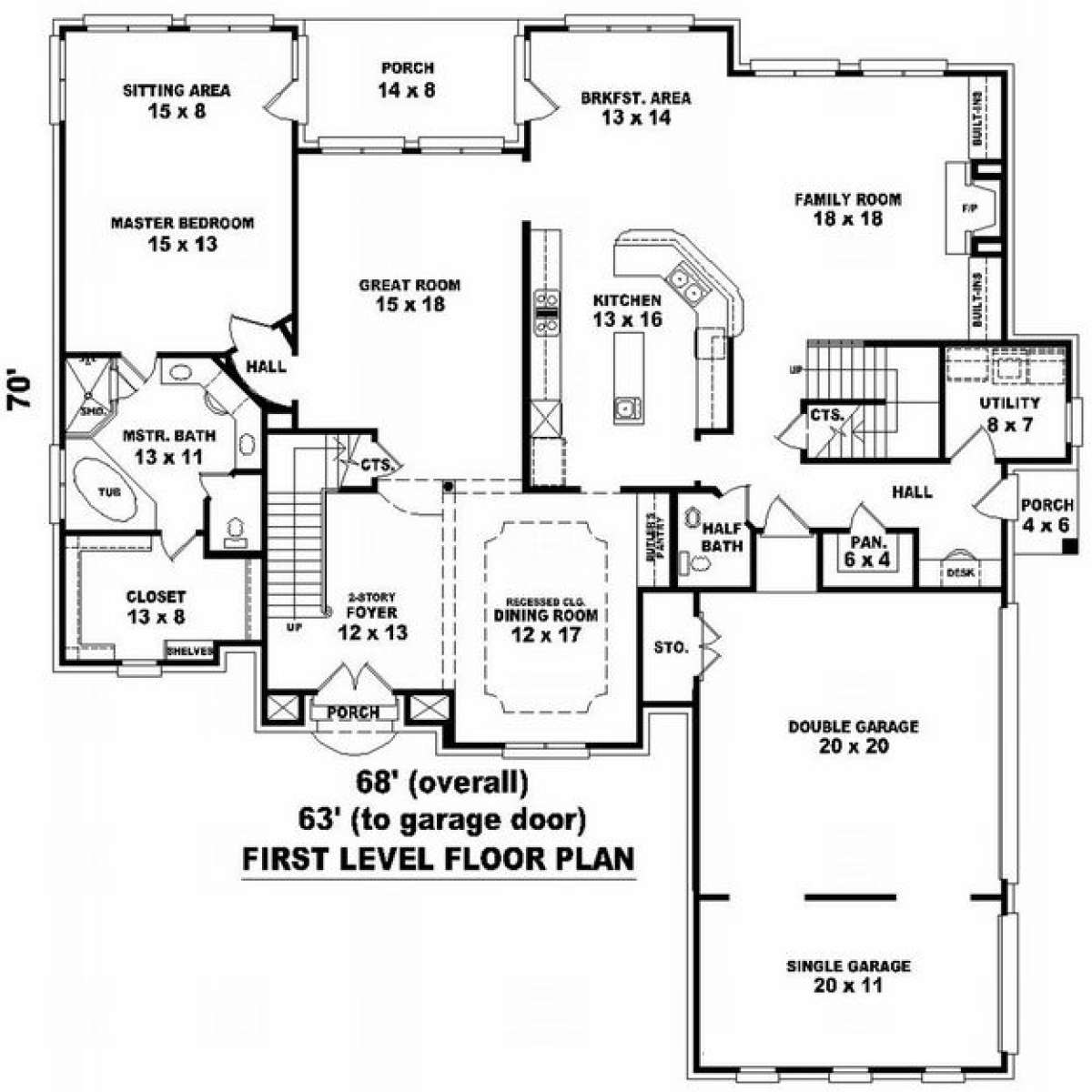 Floorplan 1 for House Plan #053-01860