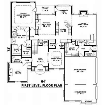 Floorplan 1 for House Plan #053-01861