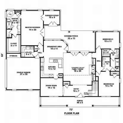 Floorplan 1 for House Plan #053-01866