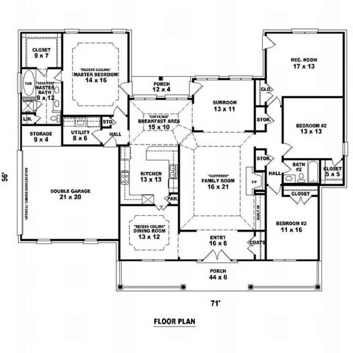 Floorplan 1 for House Plan #053-01867