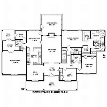 Floorplan 1 for House Plan #053-01868