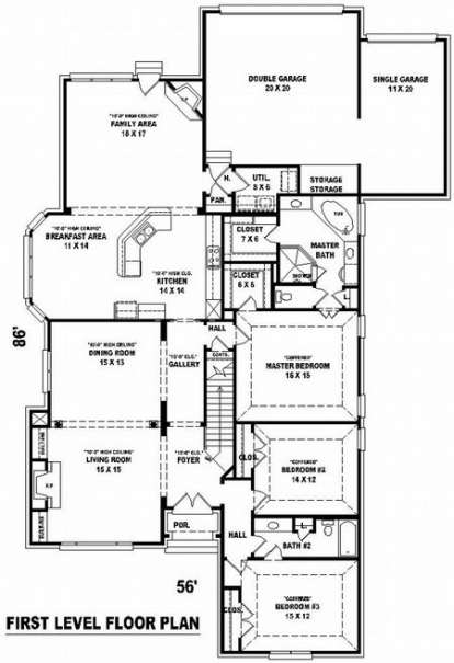 Floorplan 1 for House Plan #053-01874