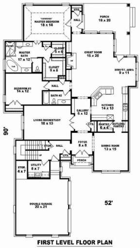 Floorplan 1 for House Plan #053-01880