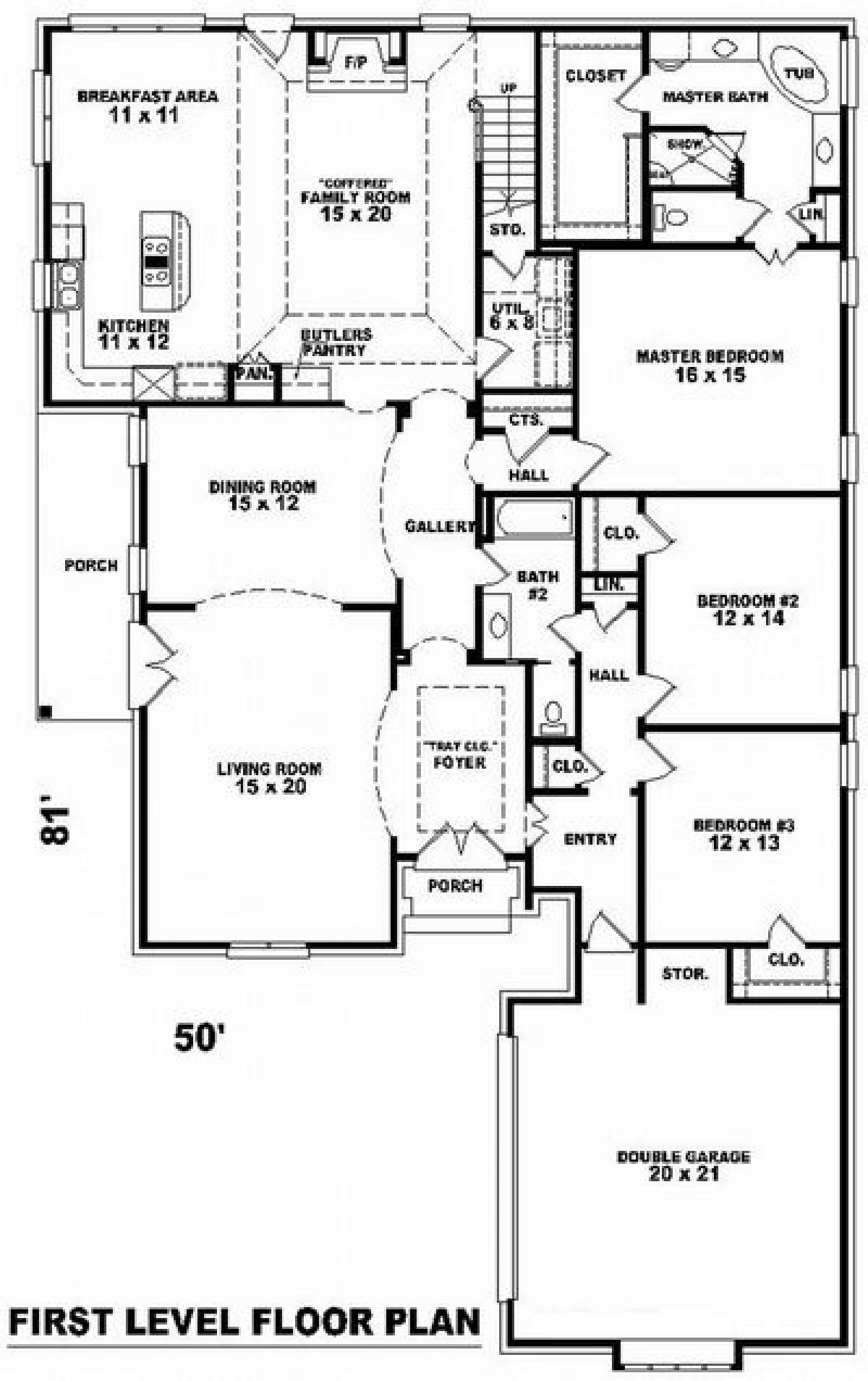 Floorplan 1 for House Plan #053-01881