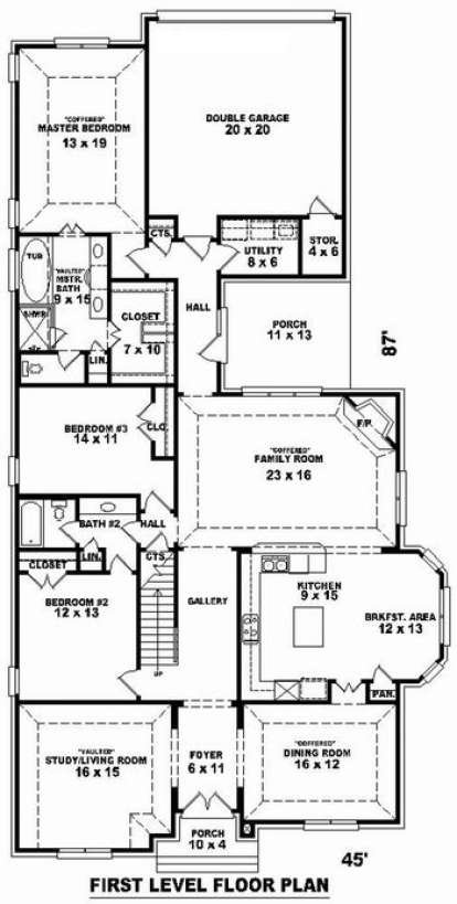 Floorplan 1 for House Plan #053-01884