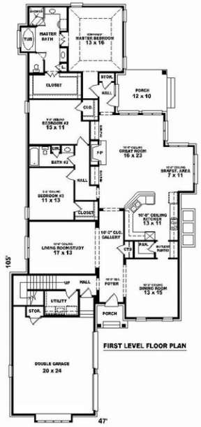 Floorplan 1 for House Plan #053-01886